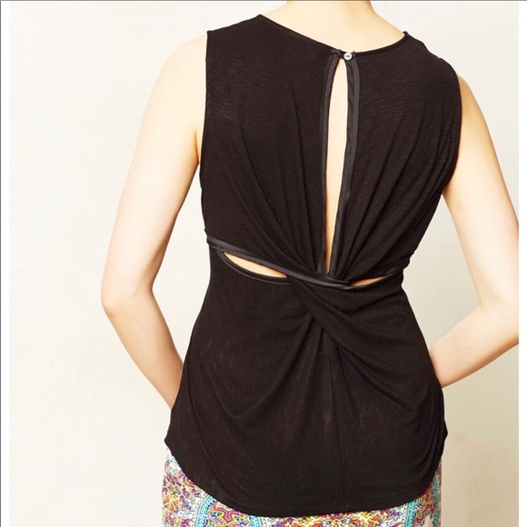 Anthropologie Tops - Anthro Dolan mixed media twisted open back top